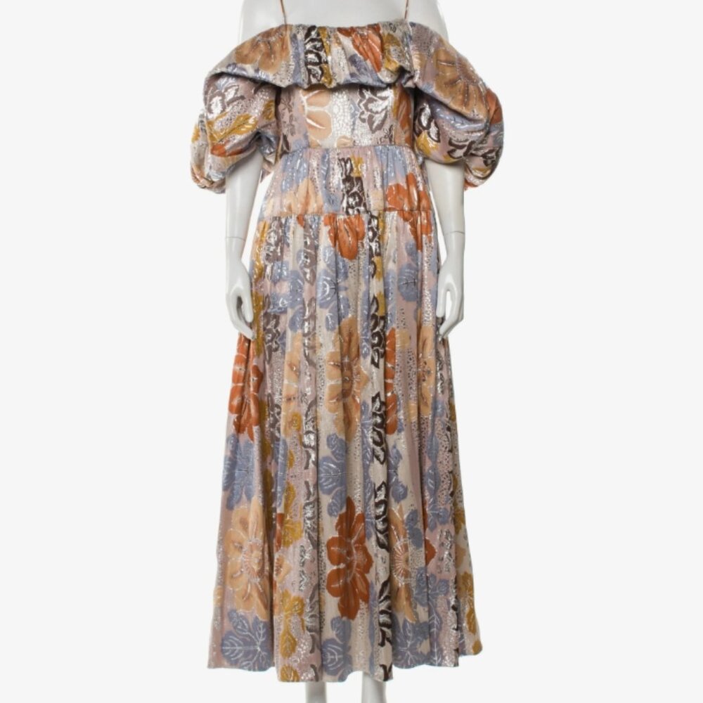 NWOT 12023 ULLA JOHNSON Izra Jacquard Maxi Dress in Ocean Jasper M $2,490 - Picture 15 of 16